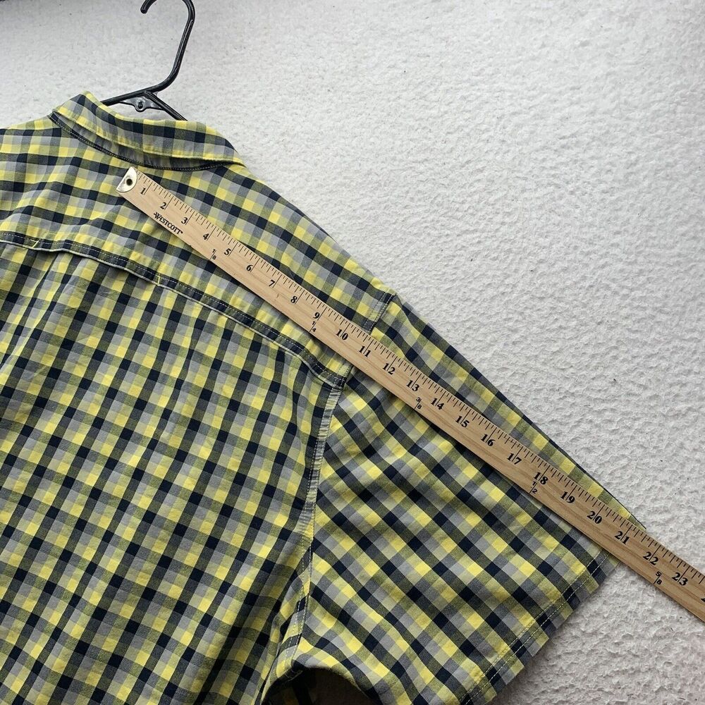 Wrangler Shirt Mens 3XL Regular Fit Metal Buttons Yellow Black‎ Gray Check Plaid - Picture 9 of 12